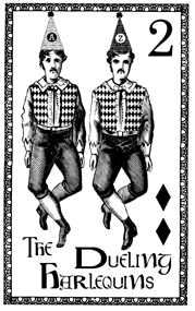 Dueling Harlequins Card