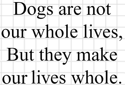 Dogs are our Whole Lives