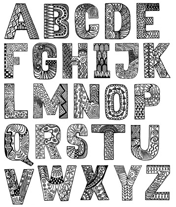 Large Doodle Alphabet