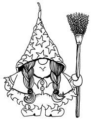 Gnome Witch with Broom