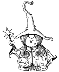 Gnome Witch with Stars