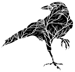 Raven with Tree Branches