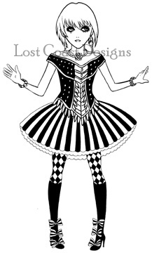 Manga Goth Harlequin